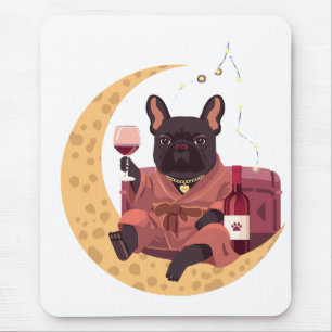 French Bulldog Mama Weinabend Mousepad