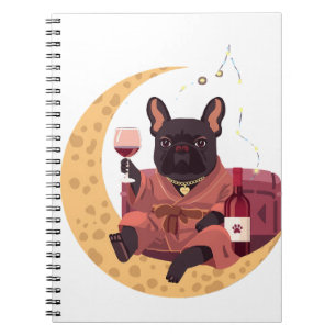 French Bulldog Mama Weinabend Notizblock