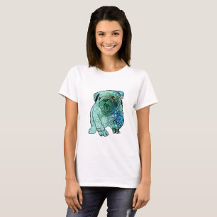 French Bulldog Mandala Art T-shirt basique, blanc