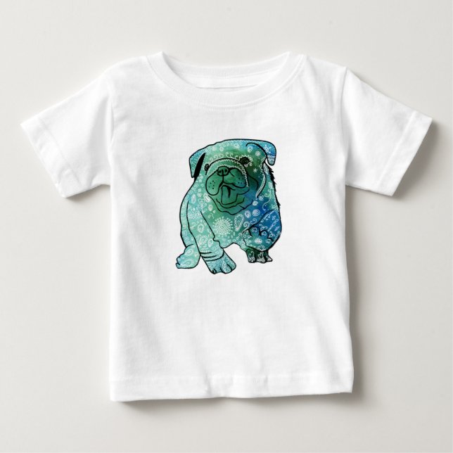 French Bulldog Mandala Baby Fine Jersey T - Shirt (Vorderseite)
