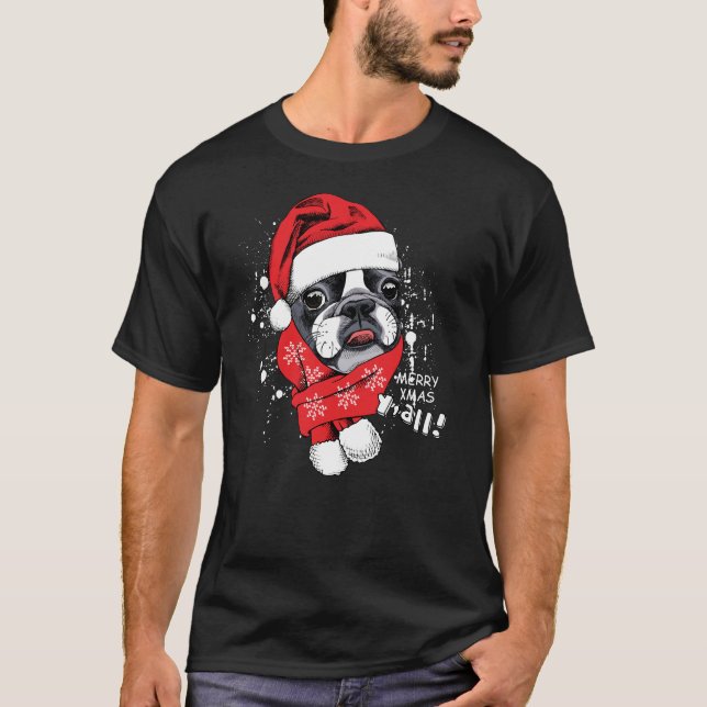 French Bulldog Merry Xmas Y'all T - Shirt (Vorderseite)