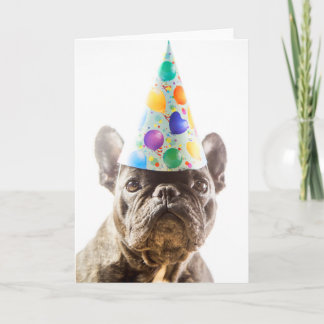 French Bulldog mit Party Hat Karte