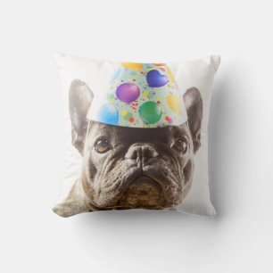 French Bulldog mit Party Hat Kissen