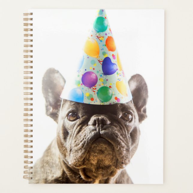 French Bulldog mit Party Hat Planer (Vorderseite)