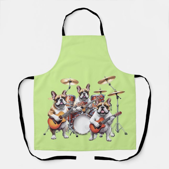French Bulldog Musikband Französische Bulldoggen Schürze (Vorderseite)