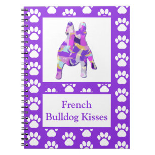 French Bulldog Niedlich Pet Silhouette Lila PY&B Notizblock