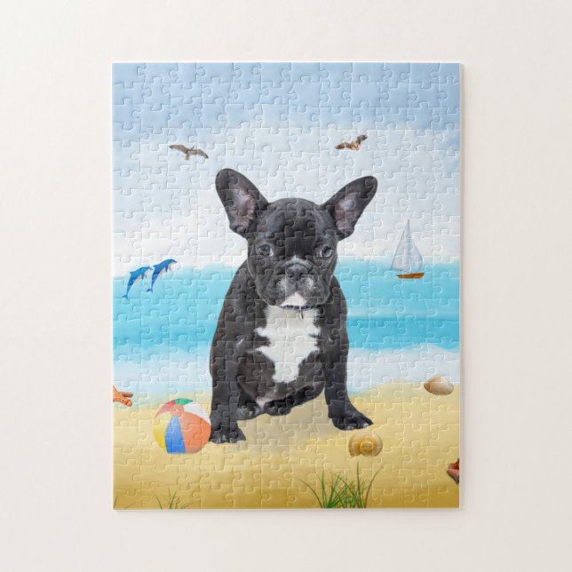 French Bulldog on Beach (Vertikal)