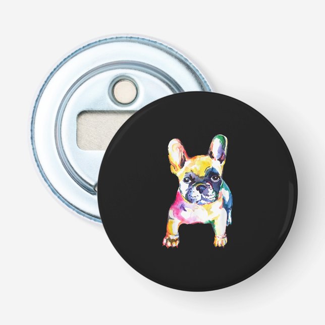 French Bulldog Original Watercolor Zeichne Geschen Flaschenöffner (Vorderseite)
