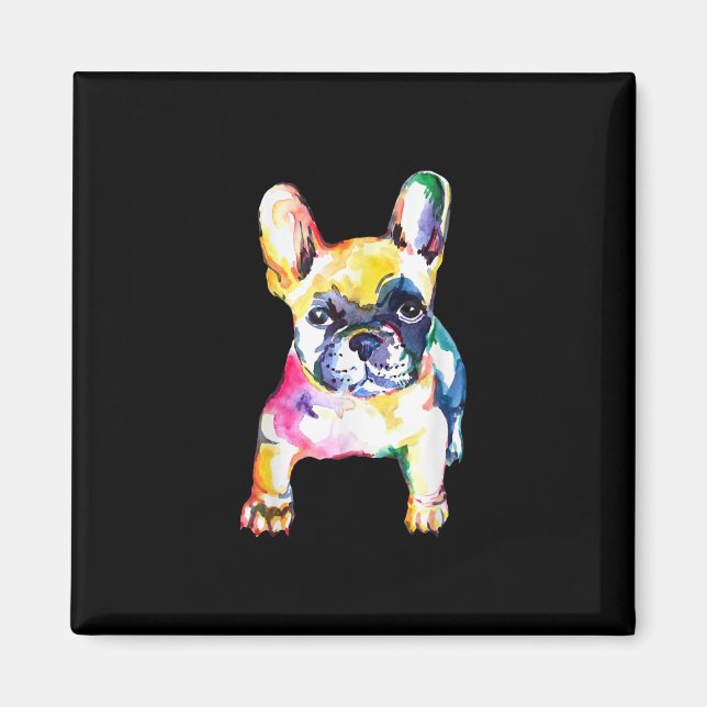 French Bulldog Original Watercolor Zeichne Geschen Magnet (Vorne)