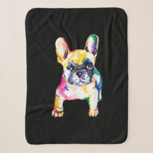 French Bulldog Original Watercolor Zeichne Geschen Sherpadecke