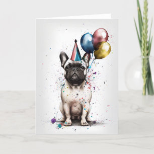 French Bulldog Party Grußkarte Dankeskarte