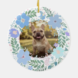French Bulldog Pastel Blue Custom Photo Memorial Keramik Ornament