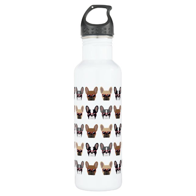 French Bulldog Pattern Edelstahlflasche (Vorderseite)