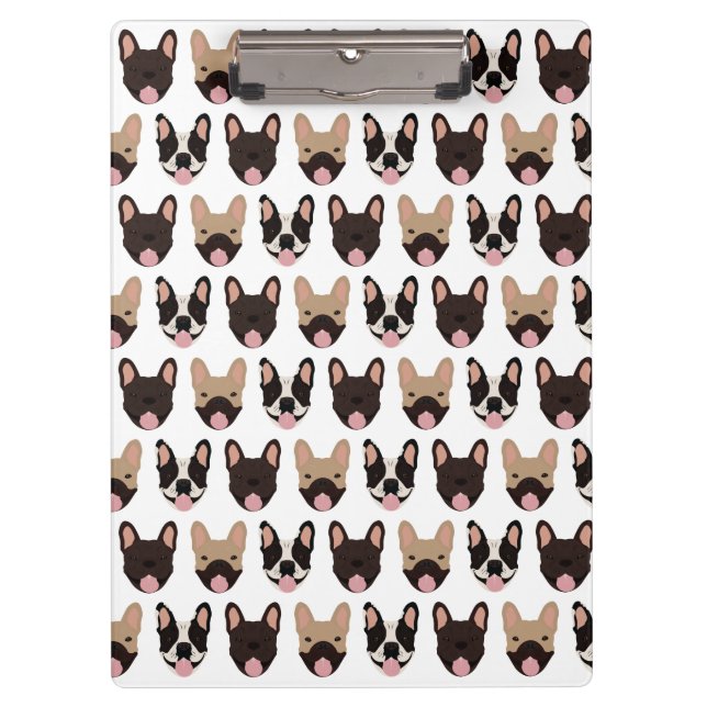 French Bulldog Pattern Klemmbrett (Vorderseite)