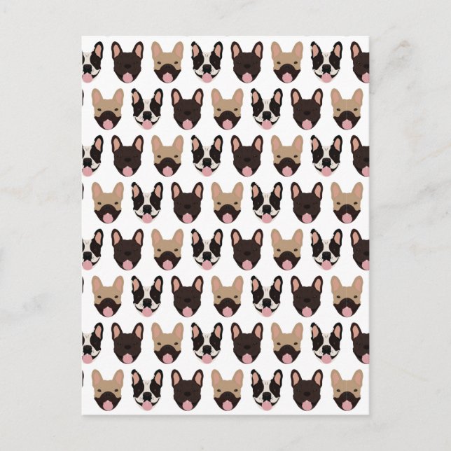 French Bulldog Pattern Postkarte (Vorderseite)