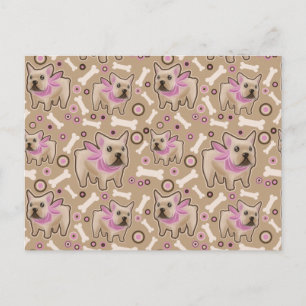 French Bulldog Pattern Postkarte