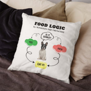 French Bulldog Personalisiert Food Logic Flowchart Kissen