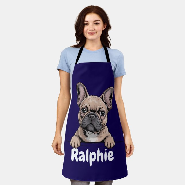 French Bulldog Personalized Dog Name Pet Owner Schürze (Getragen)
