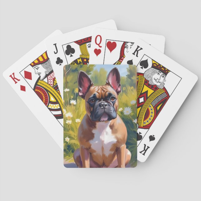 French Bulldog | Pet Painting Dog Art Spielkarten (Rückseite)