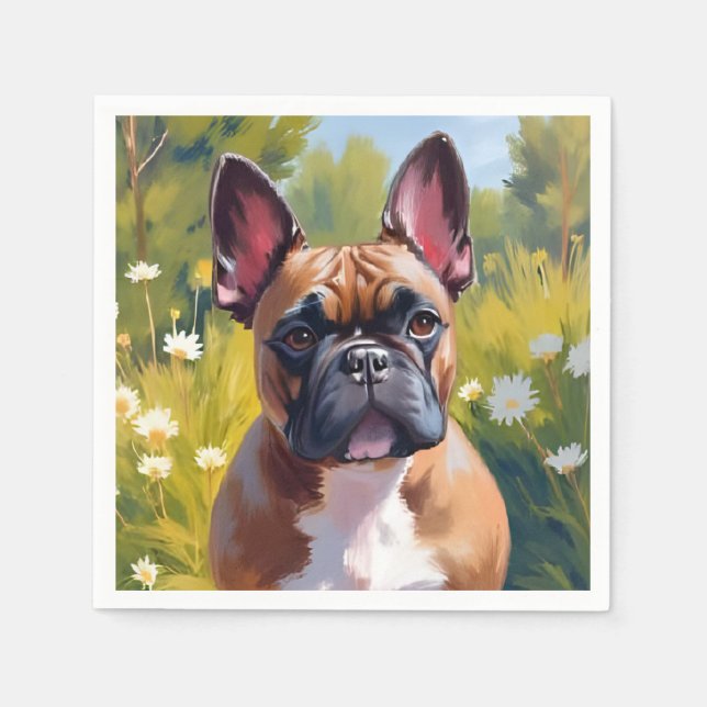 French Bulldog | Pet Painting Dog Serviette (Vorderseite)