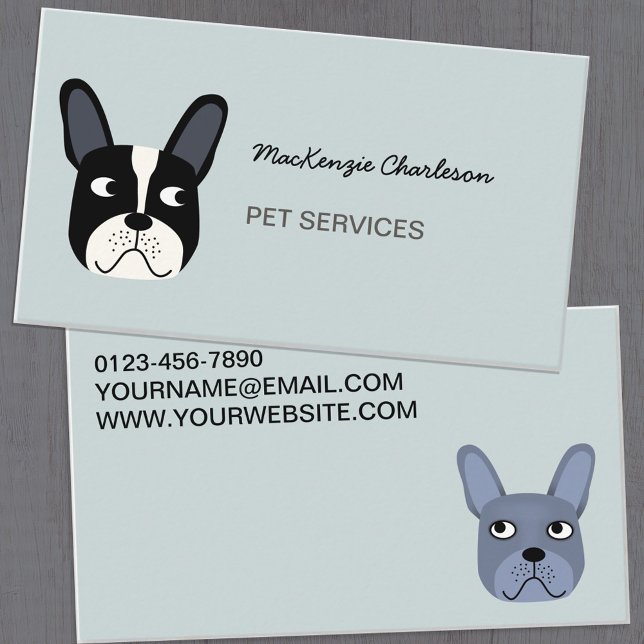 French Bulldog Pet Services Business Card Visitenkarte (Von Creator hochgeladen)