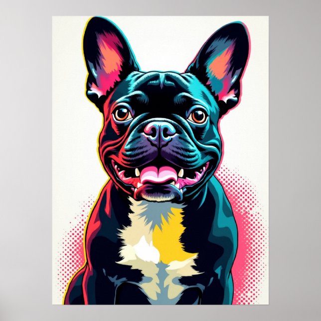 French Bulldog Pop Art - Bold Retro Comic Style Poster (Vorne)