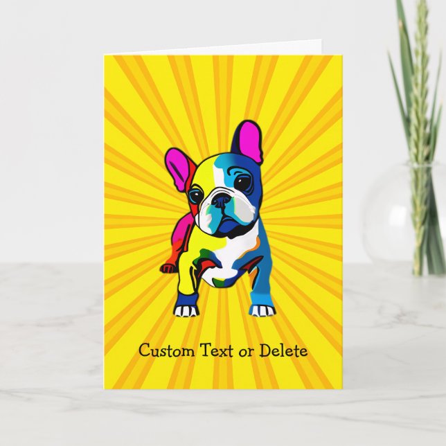 French Bulldog Pop Art Dankeskarte (Vorderseite)