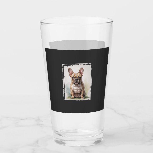 French Bulldog Portrait Glas (Vorderseite)
