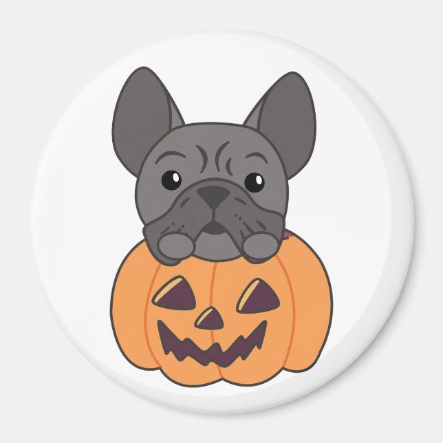 French Bulldog Pumpkin Sweet Hogs Happy Halloween Magnet (Vorne)