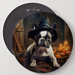 French Bulldog Pumpkins Halloween Beängstigend Button