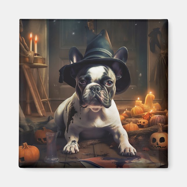 French Bulldog Pumpkins Halloween Beängstigend Magnet (Vorne)