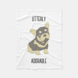 French Bulldog Puppy Cartoon Fleece Blanket