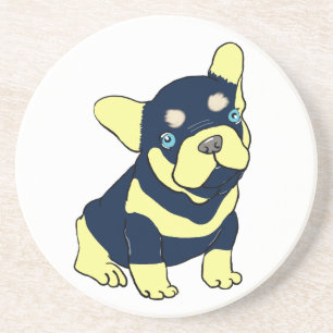 French Bulldog Puppy Cartoon Sandstone Untersetzer