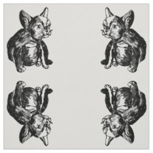 French Bulldog Puppy Custom Cotton Twill Stoff