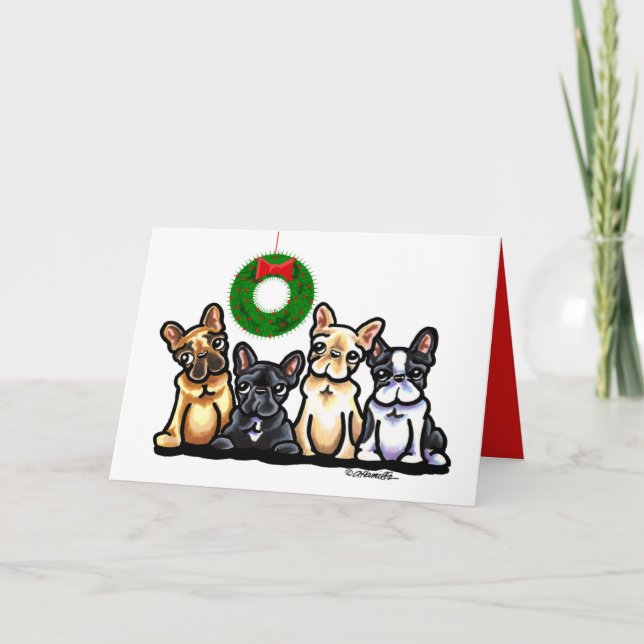 French Bulldog Quartett Weihnachten (Vorderseite)