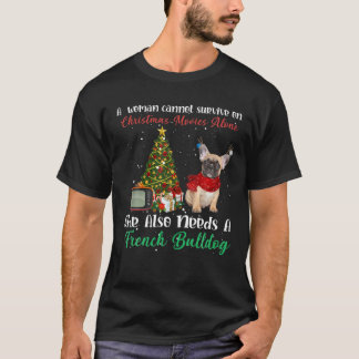 French Bulldog Rentier Weihnachtsbaum T-Shirt