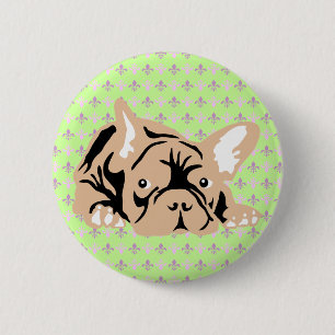 French Bulldog rose Button