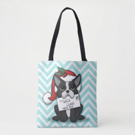 French bulldog Santa Claus Holiday Tasche
