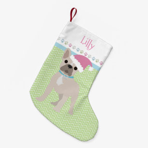 French Bulldog Santa Personalisierte Pastelle Kleiner Weihnachtsstrumpf