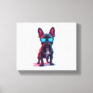 French Bulldog SciFi mit Cooler Sonnenbrille Leinwanddruck