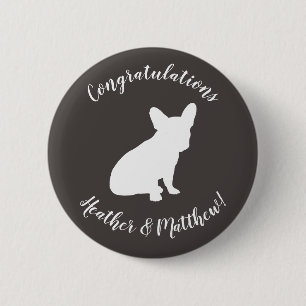 French Bulldog Silhouette Party Button