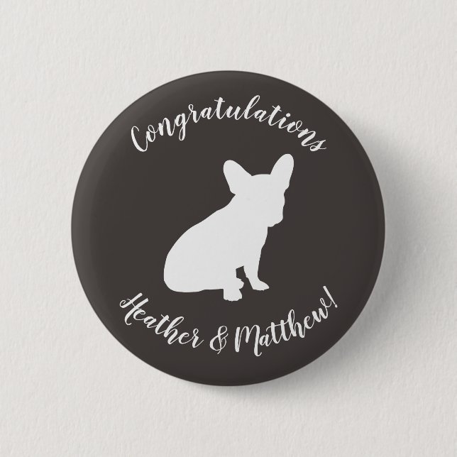 French Bulldog Silhouette Party Button (Vorderseite)