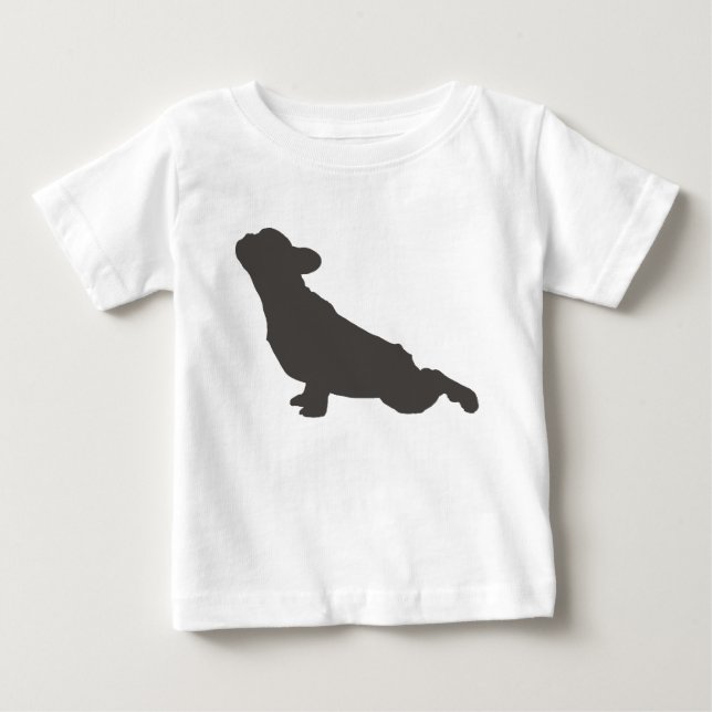 French Bulldog Silhouette Yoga Pose Baby T-shirt (Vorderseite)