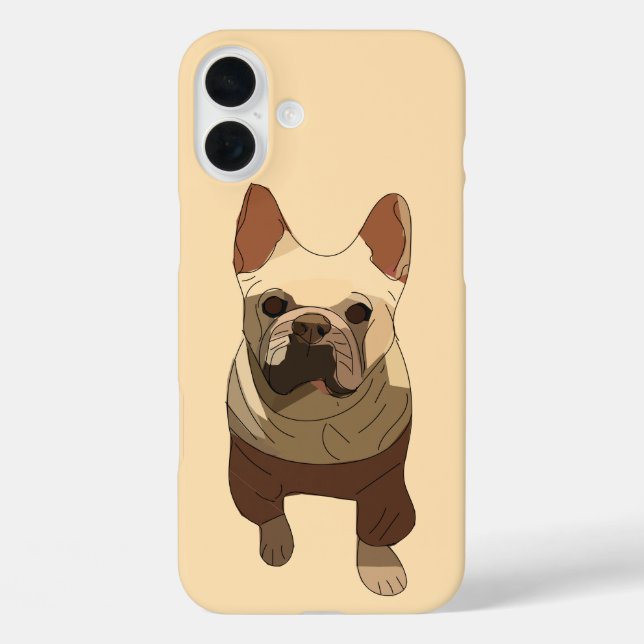 French Bulldog, Soft Peach iPhone 16 Plus Hülle (Rückseite)