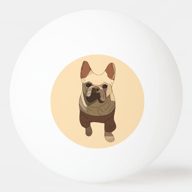 French Bulldog, Soft Peach Tischtennisball (Vorderseite)