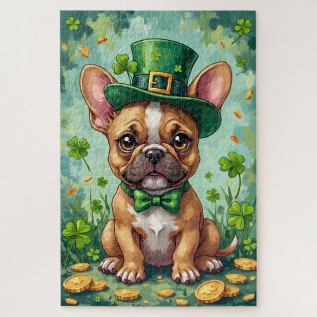 French Bulldog St Patrick’s Day Cute Lucky Dog (Vertikal)