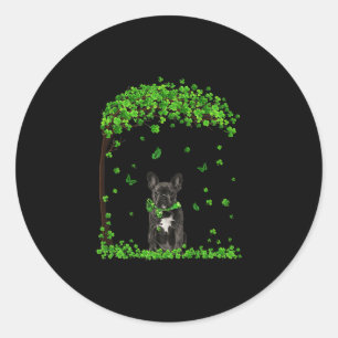 French Bulldog St Patricks Day Lover Irish Shamroc Runder Aufkleber