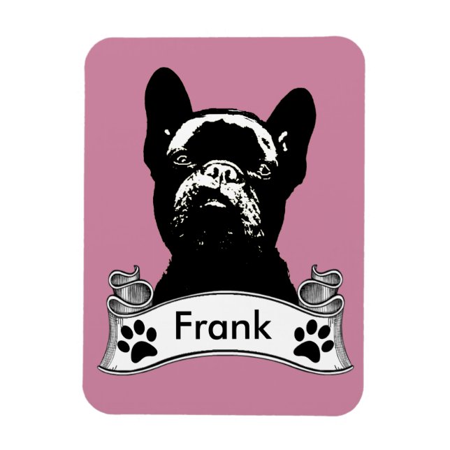 French Bulldog Stencil Personalisiert Magnet (Vertikal)
