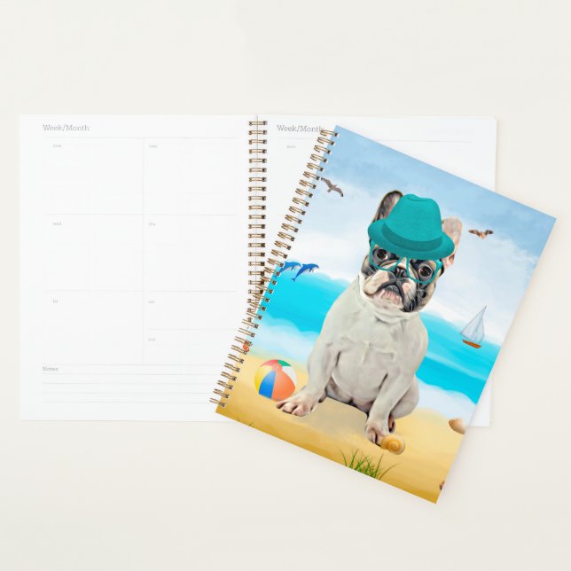 French Bulldog sur la plage (Devant avec enveloppe)