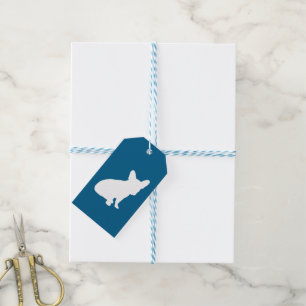 French Bulldog Themenparty - Baby Dusche blau Geschenkanhänger